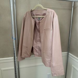 Neiman Marcus Pink Moto Leather Jacket XXL